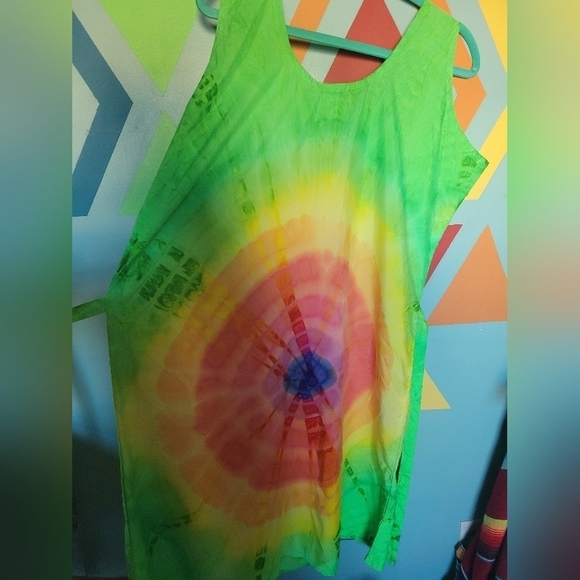 Vintage Rima Beachwear Women's Tie Dye Sleeveless Tie Dress Size XL - Picture 5 of 10